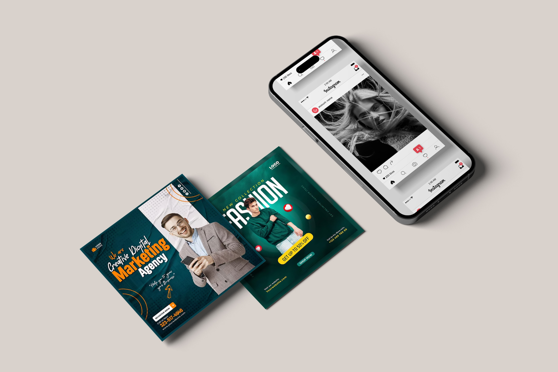 Marketing agency social mockups
